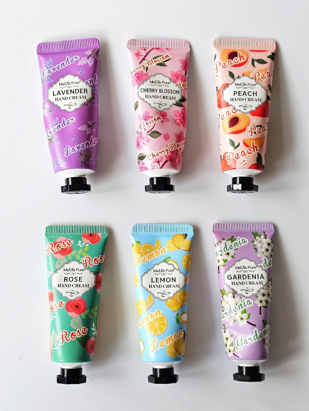 MeiJie Pure Hand Cream Set Lavender Peach Lemon Rose Gardenia Cherry Blossom Sea